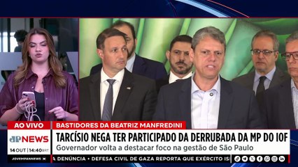 Tarcísio nega sabotagem de MP do IOF e diz manter foco em SP | TEMPO REAL