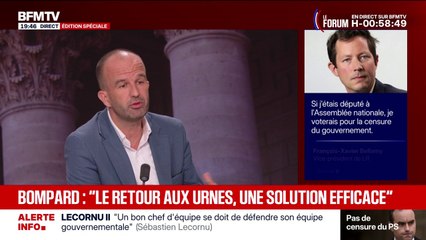S'il y a une dissolution, Manuel Bompard (LFI) indique que le parti "est prêt quel que soit le scénario"