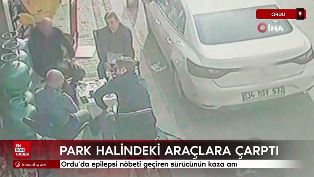 Ordu’da epilepsi nöbeti geçiren sürücünün kaza anı