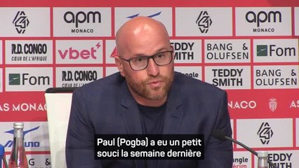 Monaco - Scuro évoque "au moins deux semaines de plus" d'absence pour Pogba