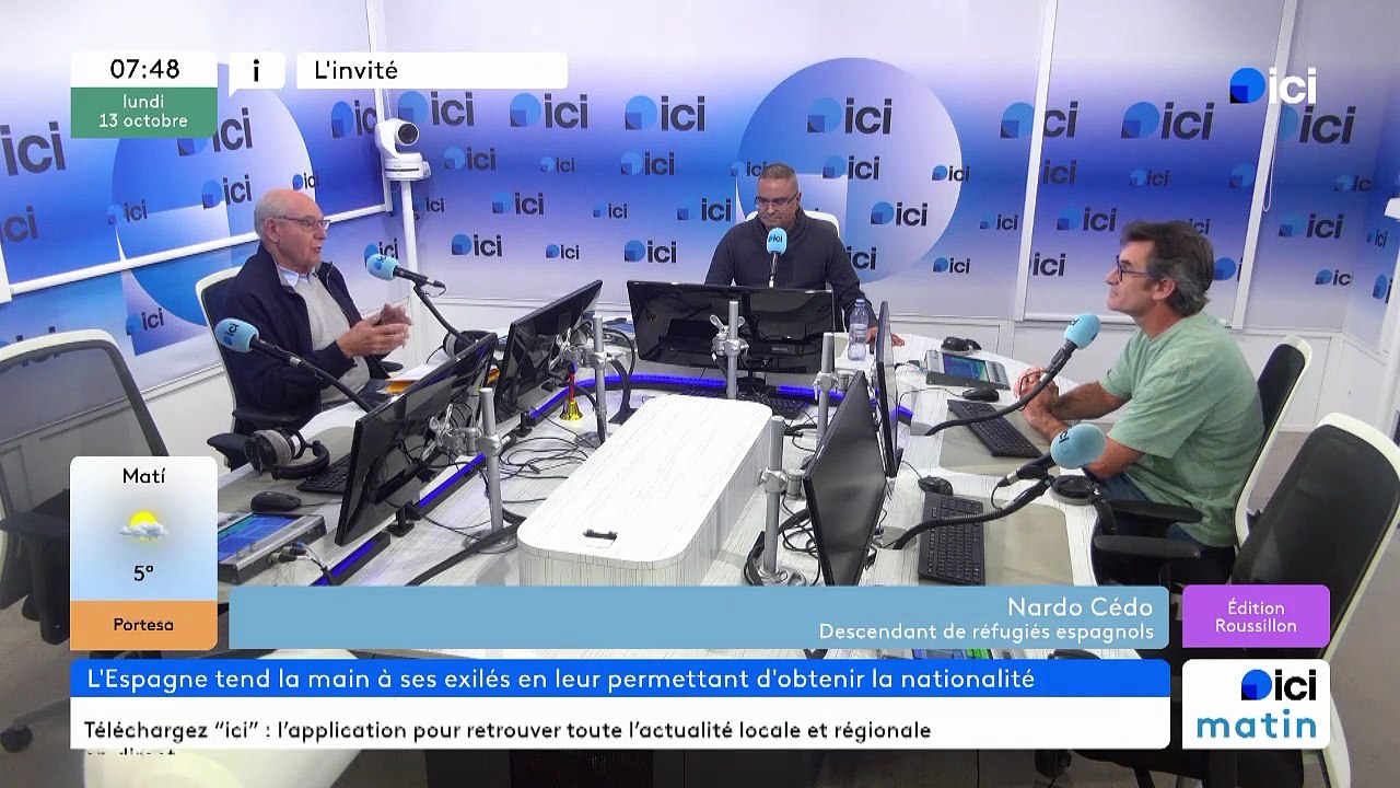 L'Invité d'ICI Matin - Nardo Cedo, membre de l'association FFREEE et descendant de réfugiés espagnols