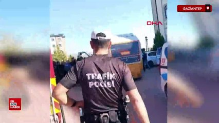 Gaziantep’te ceza yiyen sürücü kendini ve aracını yakmaya çalıştı