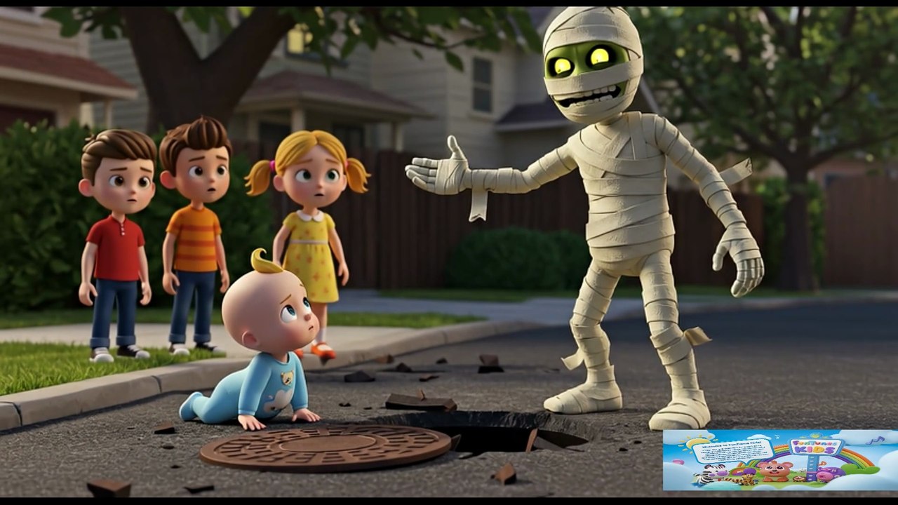 "Don’t Play on the Manhole, Stay Safe! 🚫 Safety Song for Kids | Learn Street Safety with Mummy, Witch & Monster"