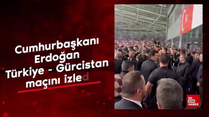 Cumhurbaşkanı Erdoğan, Türkiye - Gürcistan maçını izledi