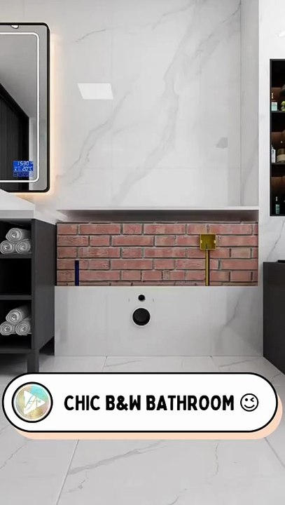 Chic Black and White Bathroom Design | Elegant Bathroom Interior Design