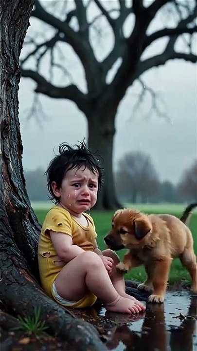 Tiny Baby Meets Brave Puppy 😭🐶 The Ending Will Melt Your Heart! #viral #shorts #SadToHappy