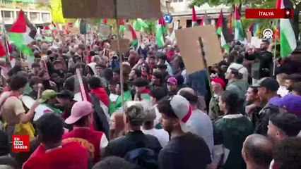 İtalya-İsrail maçı öncesi binlerce kişi İsrail'i protesto etti