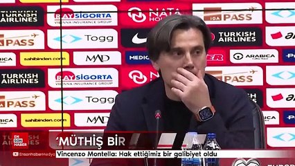 Vincenzo Montella: Hak ettiğimiz bir galibiyet oldu