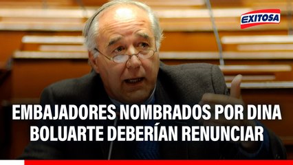 Embajadores nombrados por Dina Boluarte deberían renunciar ante José Jerí, afirma García B.