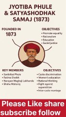 Jyotiba Phule & Satyashodhak Samaj (1873) – Social Equality & Education Revolution in India