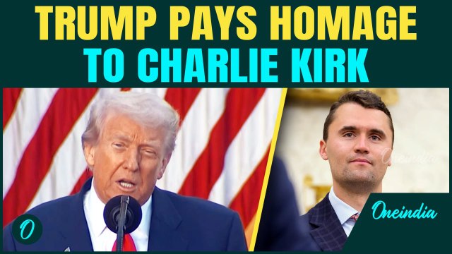 Video: Trump pauses speech to honour Charlie Kirk|Posthumously awards him Presidential Freedom Medal