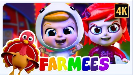 Halloween Freeze Dance by Farmees | Spooky Dance Party for Kids | 4K Nursery Rhymes & Songs