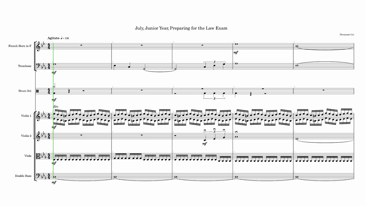 Original orchestral work July, Junior Year, Preparing for the Law Exam (2018.7.1-2018.7.29)  (Horizontal complete score)