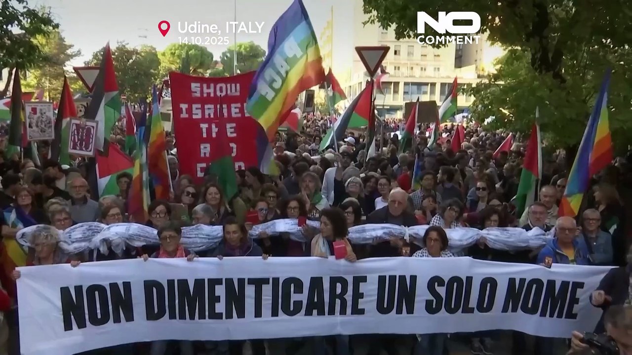 Tysiące protestują w Udine przed meczem Włochy-Izrael w eliminacjach MŚ