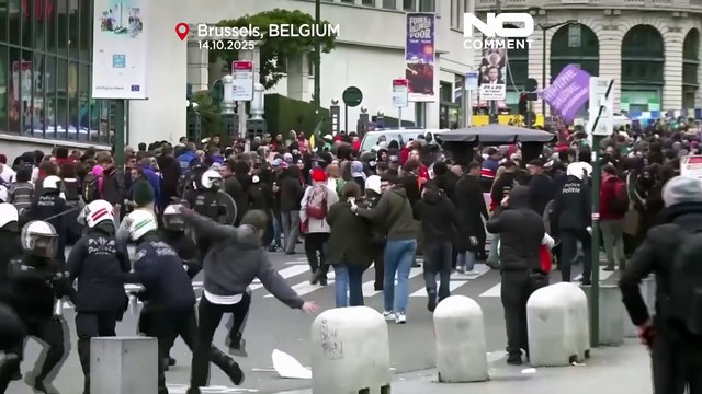 Belgian police clash with protesters as austerity anger grips Brussels