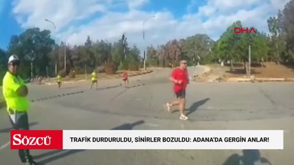 Halk koşusu nedeniyle yolu kesilen araç sürücüleri, koşucuları tartaklayıp hakaret etti