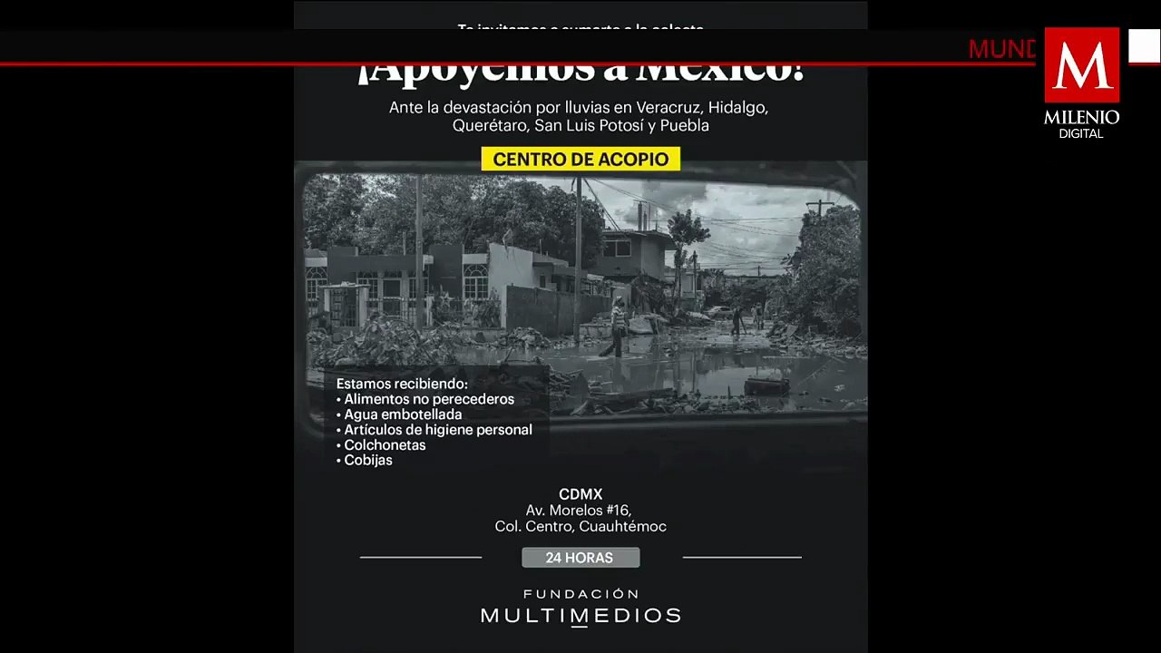 Colecta de víveres en Grupo Multimedios para apoyar a damnificados de Veracruz