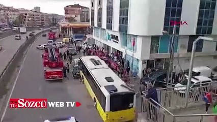 Çekmeköy'de otobüs durağa girdi