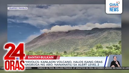 PHIVOLCS - Kanlaon volcano, halos isang oras nagbuga ng abo; nananatili sa alert level 2 | 24 Oras