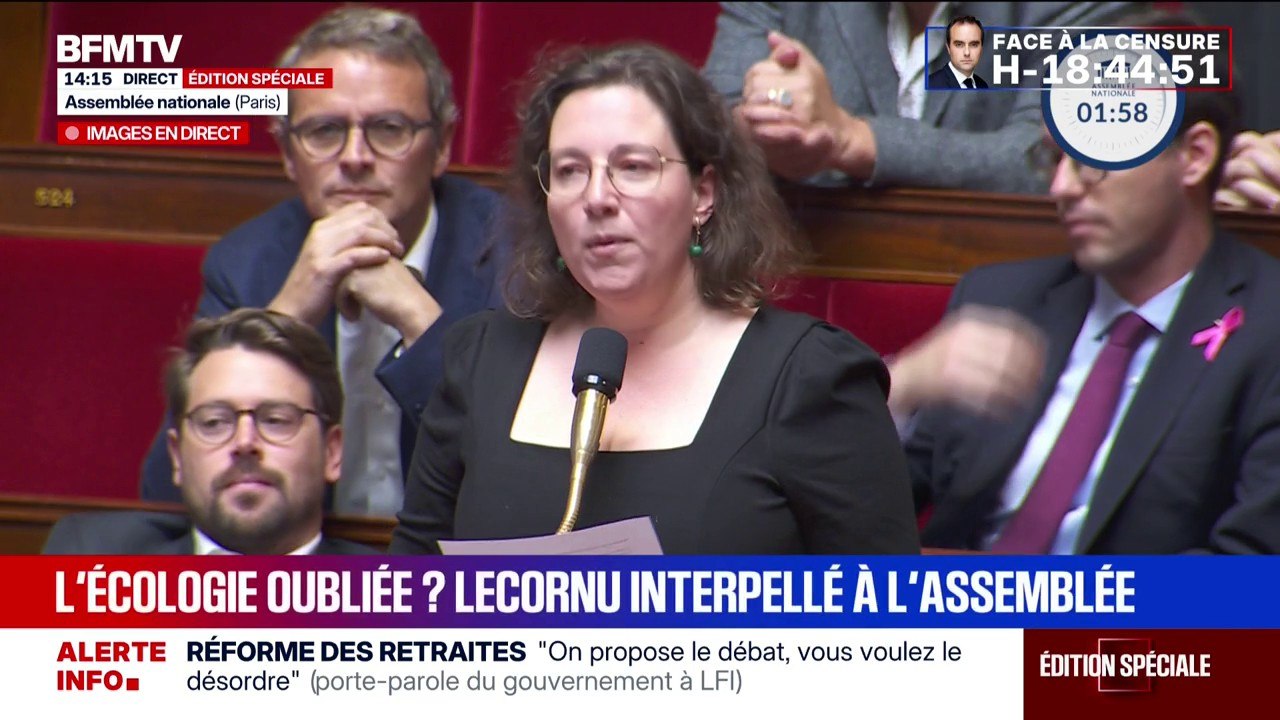 "Votre silence est alarmant", lance Cyrielle Châtelain (Écologiste et social) à Sébastien Lecornu sur l'écologie
