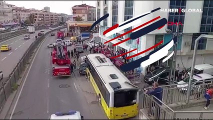 Çekmeköy'de otobüs durağa girdi: Yaralılar var