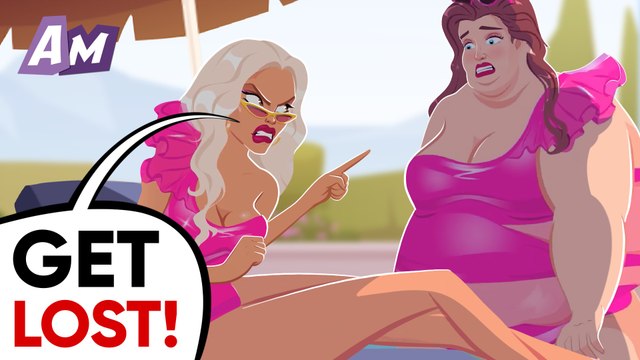 A spoiled girl mocked an overweight girl at the pool
