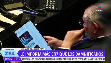 ¡Otra vez! Adán Augusto López es captado viendo un partido de futbol en el Senado
