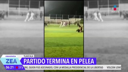 Partido de futbol en Tlaxcala termina en pelea campal