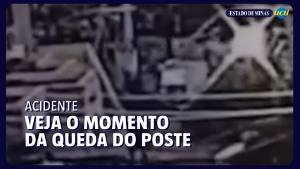 Veja o momento em que carreta derruba postes em BH