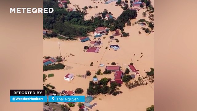 Storm Matmo has caused severe flooding in Thai Nguyen, Vietnam. Around 200,000 homes have been submerged