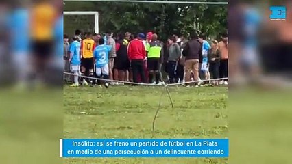 Insólito: así se frenó un partido de fútbol en La Plata en medio de una persecución a un delincuente que escapaba corriendo