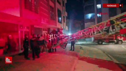 Tekirdağ’da apartman otoparkındaki otomobilde patlama sonrası yangın