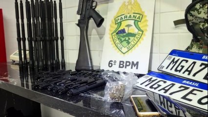 Tráfico de armas: operação policial prende dupla com fuzil e 17 kits de alto calibre na BR-277