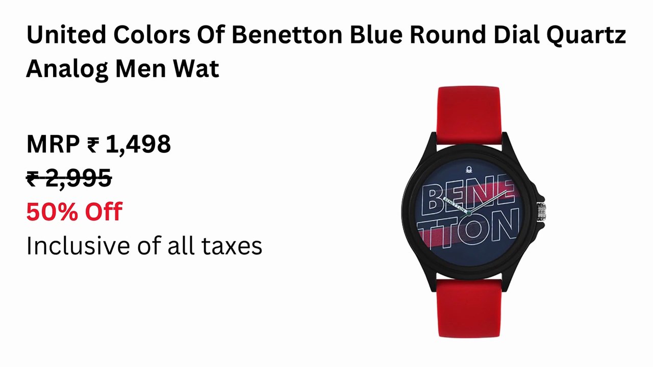 United Colors Of Benetton Blue Round Dial Quartz Analog Men Watch