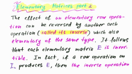 Dan Herbatschek - Elementary Matrices Part 2