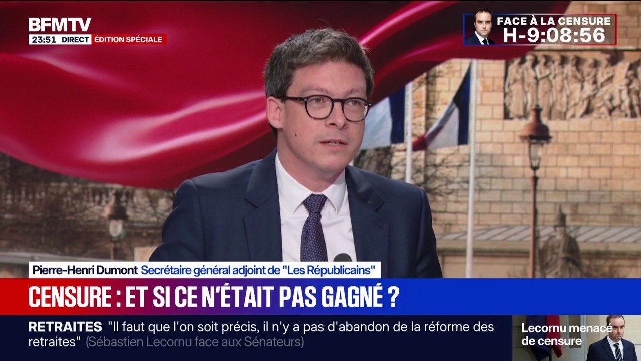 Lecornu II: "Si j'étais député, sincèrement je ne vois pas d'autre solution que de censurer", assure Pierre-Henri Dumont, secrétaire général adjoint LR