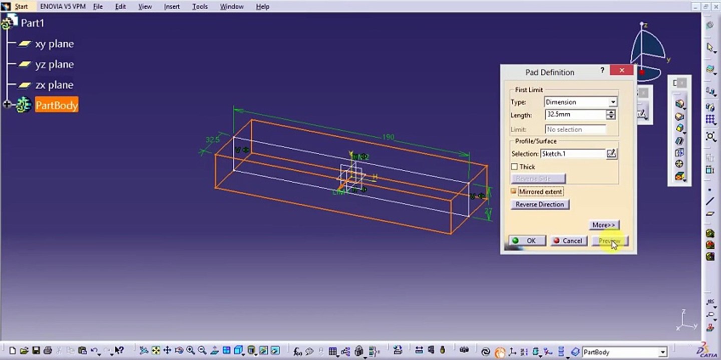 Advanced part design in Catia v5