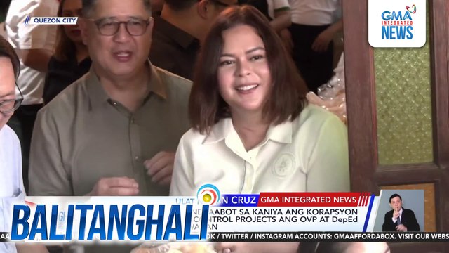 VP Sara Duterte sa pahayag ng pangulo na hindi aabot sa Malacañang ang alegasyon ng korapsyon - Baka alam ni PBBM ang kahihinatnan ng imbestigasyon ng ICI sa flood control projects | Balitanghali