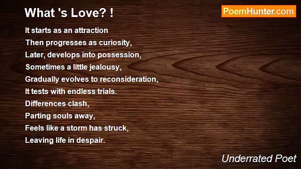 Underrated Poet - What 's Love? !