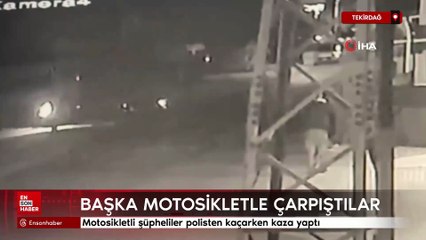 Tekirdağ'da motosikletli şüpheliler polisten kaçarken kaza yaptı