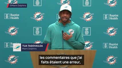 Dolphins - Tagovailoa : "J’ai fait une erreur et j’en prends la responsabilité"