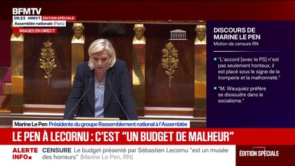 Marine Le Pen dénonce des "partis unis par la terreur de l'élection"