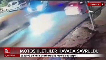 Sakarya’da hafif ticari araç ile motosiklet çarpıştı
