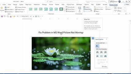 How to Fix Problem in MS Word Picture Not Moving