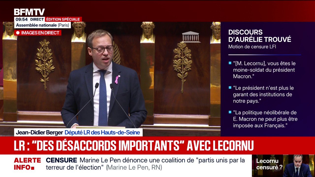 Renoncement au 49.3: "Cette situation nous donne à toutes et à tous une liberté d'action énorme, qui engage chacun et chacune d'entre nous", affirme Jean-Didier Bergé (LR)
