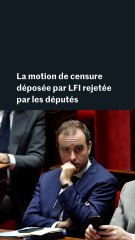 La motion de censure déposée par LFI a été rejetée