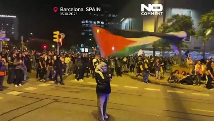 Violence erupts at pro-Palestinian protest in Barcelona