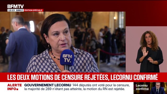 J'ai voulu exprimer la nécessité de sortir de ce blocage par un retour aux urnes : Alexandra Martin (LR) explique son choix de voter pour les motions de censure