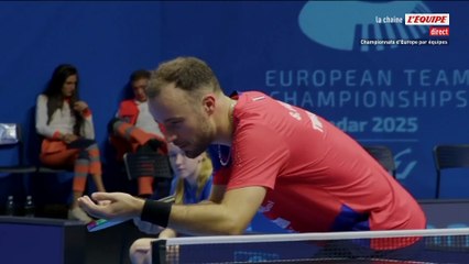 Les Bleus qualifiés pour les quarts de finale après une dernière victoire de Simon Gauzy - Tennis de table - Championnats d'Europe par équipes