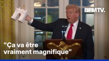Donald Trump présente la maquette d'un futur arc de triomphe à Washington
